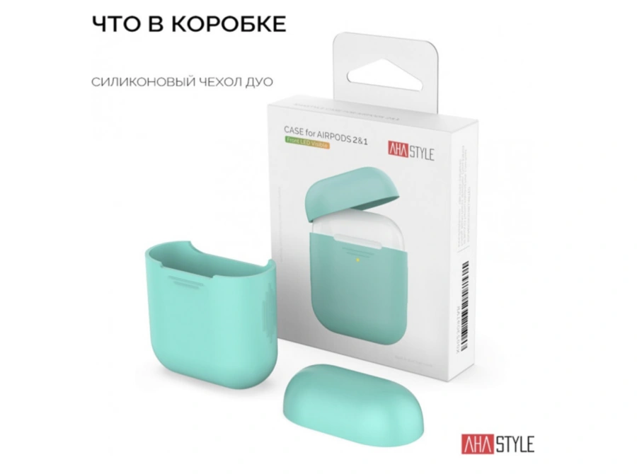 Чохол AHASTYLE дуо ​​для Apple AirPods - Mint Green (AHA-02020-MGR)